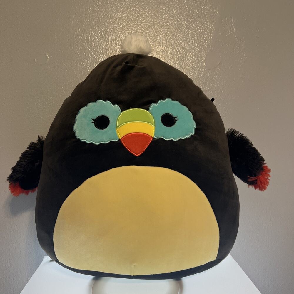 20" Squishmallows Tito Toucan Jumbo Black Bird Stuffed Animal Plush RARE